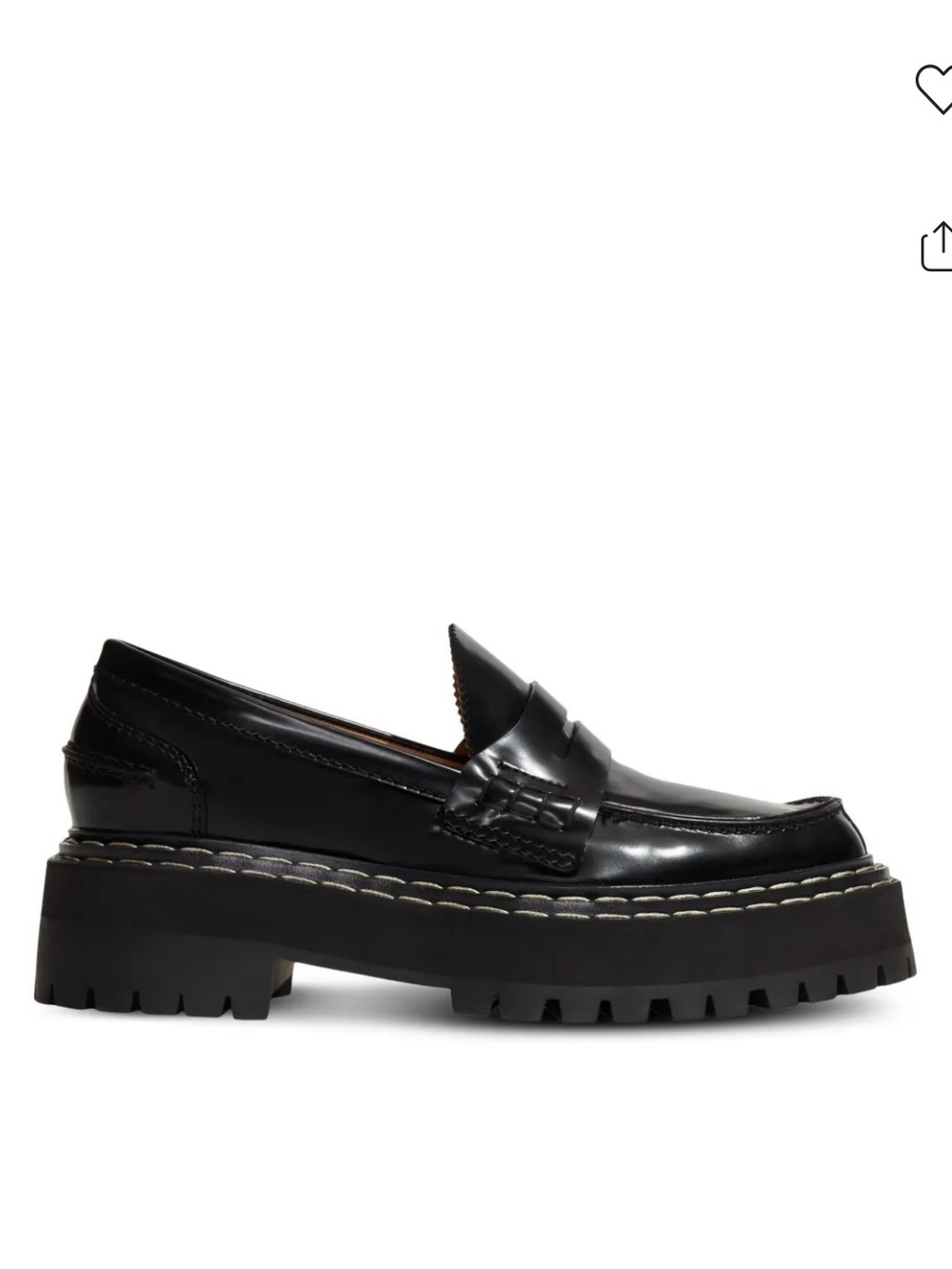 Proenza Schouler lug-sole leather black loafers size 38